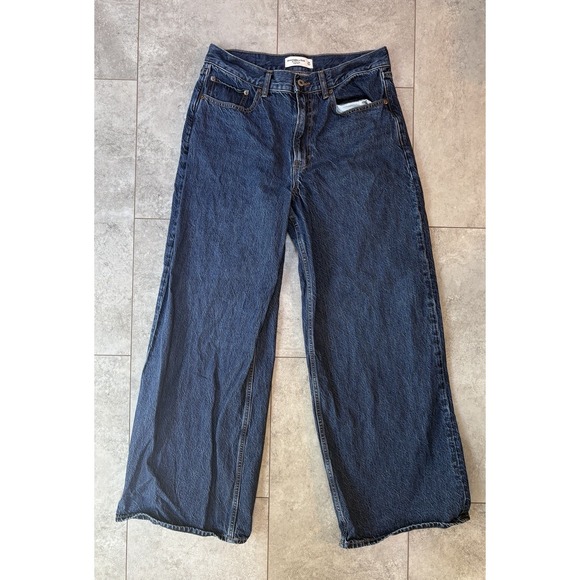 Abercrombie & Fitch Denim - Abercrombie & Fitch The Wide Leg High Rise Jeans Women's Size 30 Dark Wash Denim